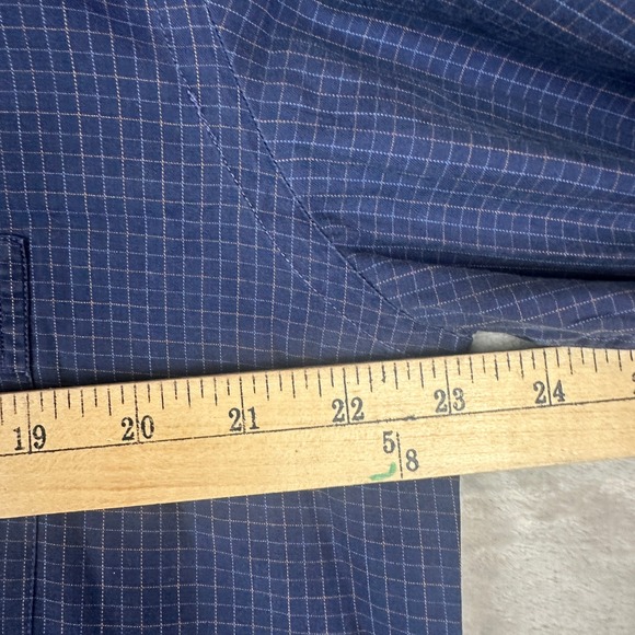 Brioni For Neiman Marcus Mens Navy Blue Check Dress Shirt Italy Cotton Medium - Picture 6 of 9
